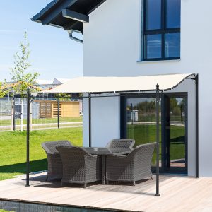 Pergola Havepavillon Baldakintelt Metal, Creme, 297x297cm