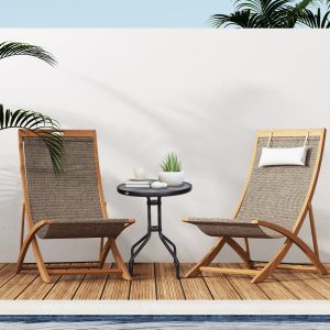 Rundt havebord, balkonbord Ø60xH70cm lavet af metal med sikkerhedsglas, ideelt til have og balkon
